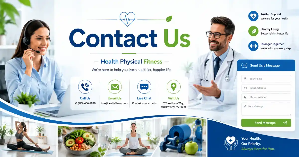 Contact Us Health Physical Fitness page for health, fitness, and wellness support