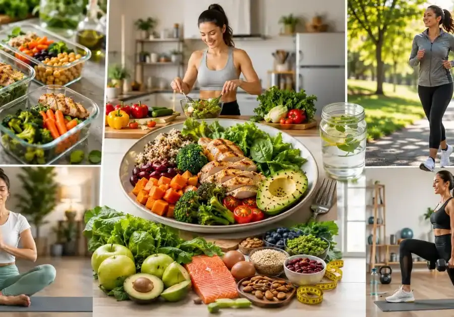Weight Loss Healthy Diet Plan with healthy food and exercise
